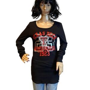 PINK Victoria's Secret Texas Tech Red Raiders Waffle Knit Top Shirt Size Medium